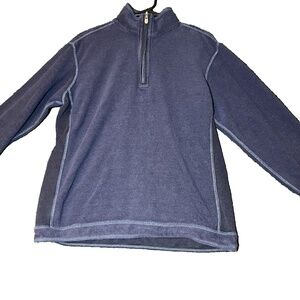 Tommy Bahama 1/4 Zip Pullover Blue Mens Size Large Sweater Long Sleeve Casual